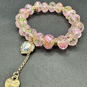 Betsy Johnson Pink Glass Bracelet